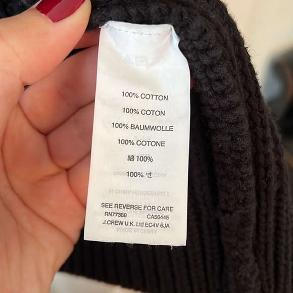 J. Crew Black Rib Stitched Open Front Shawl Cardigan S - Picture 10 of 12